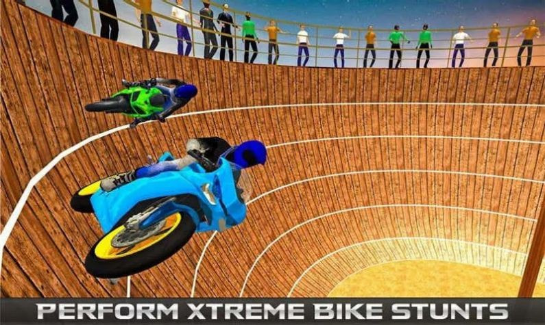 死亡自行车特技Well of death bicycle stunt