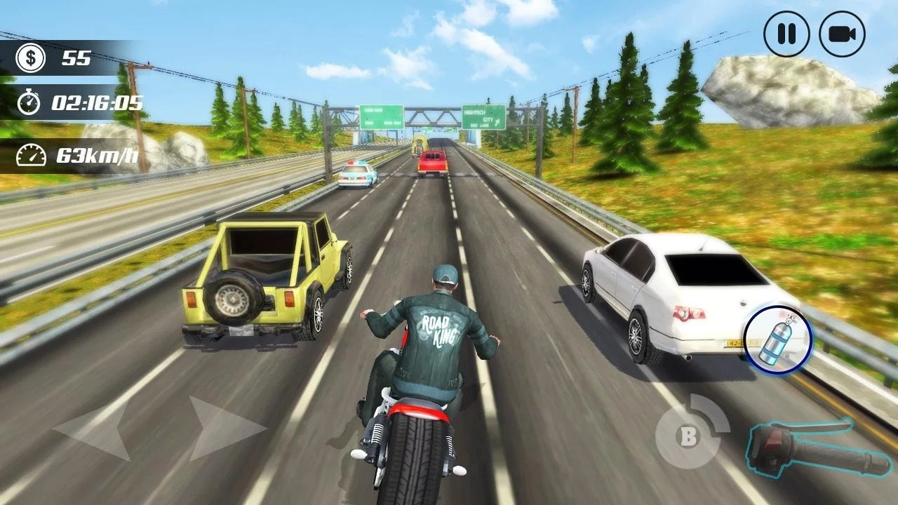 公路摩托车竞速赛游戏(Highway Moto Rider Traffic Race)
