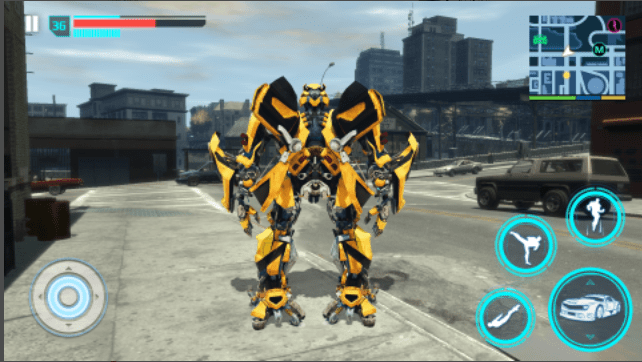 飞行警察机器人变形金刚模拟器(Flying Police Robot Game)
